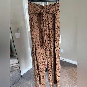 Abercrombie & Fitch Brown Black Wide Leg Pants(leopard inspired)